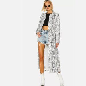 Alexander Wang Python Print Denim Trench Coat
